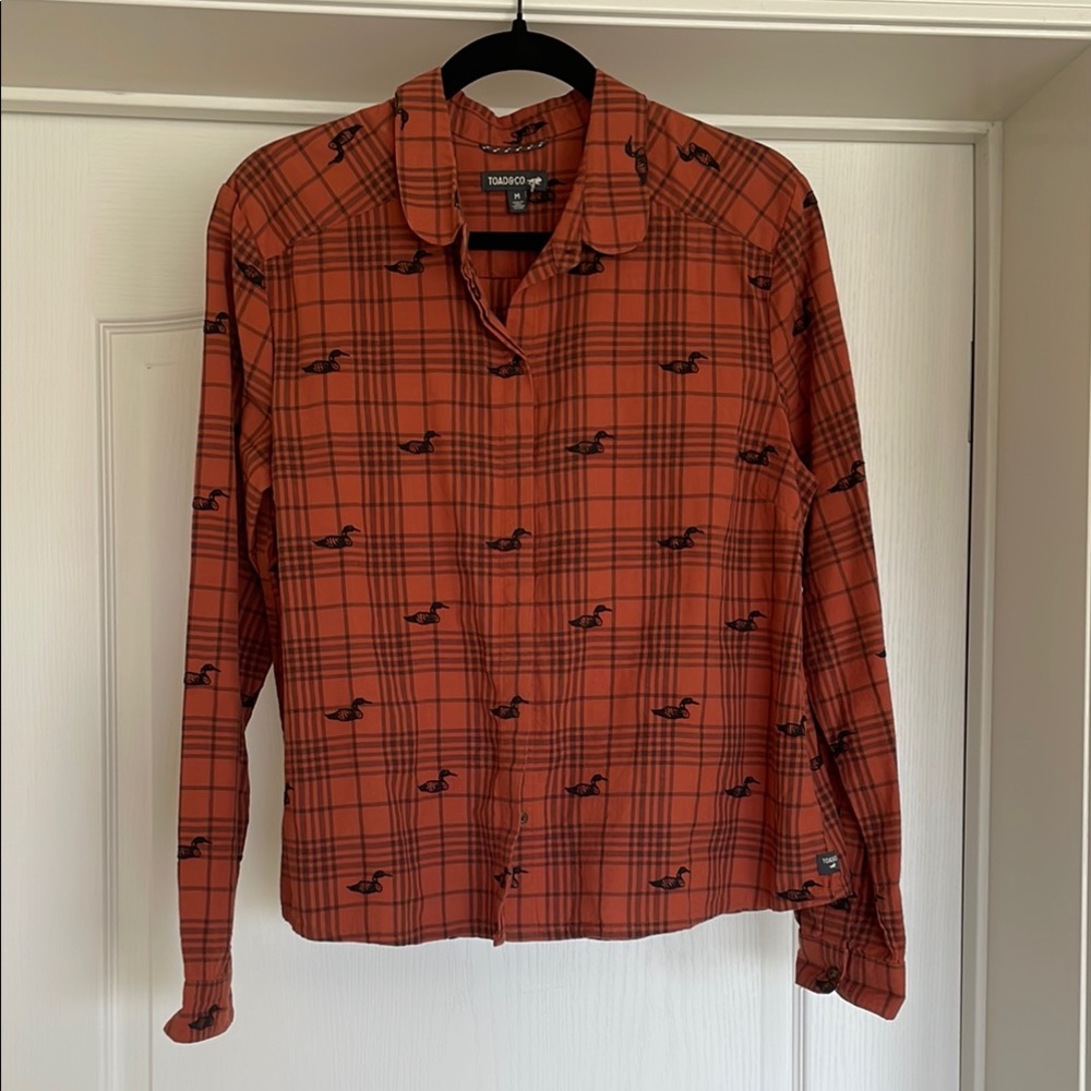 Toad&Co Rust Plaid Button Down Shirt